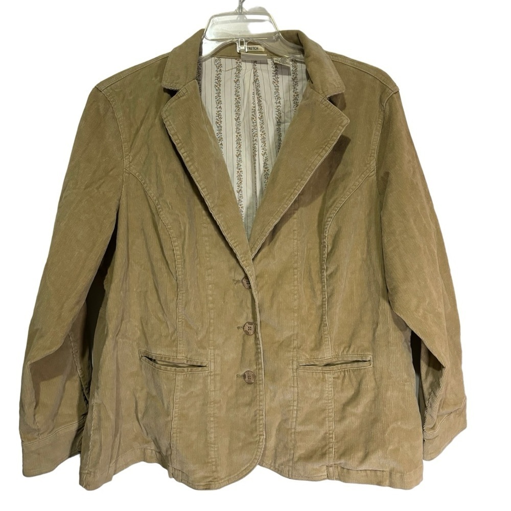 NWT St. John’s Bay Tan Corduroy Blazer Women’s Size 2X